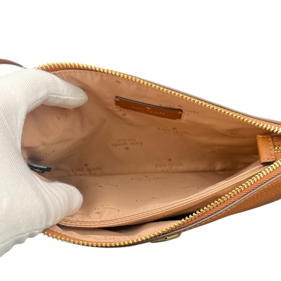 Kate Spade Kayla 3-Compartment Crossbody bag in warm gingerbread pebbled leather - Picture 9 of 11